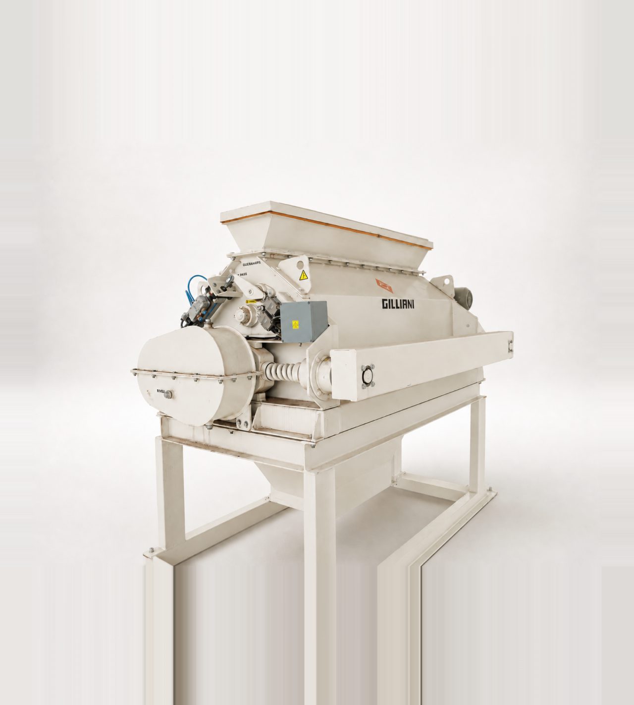 Roller crumbler for pellet size reduction manufactured by Giuliani Hermanos