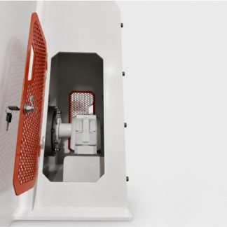 Open side cover of a Giuliani mixer, with the drive exposed