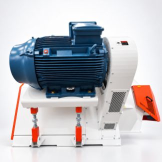 Drive motor of a Giuliani pellet mill, mounted on its base
